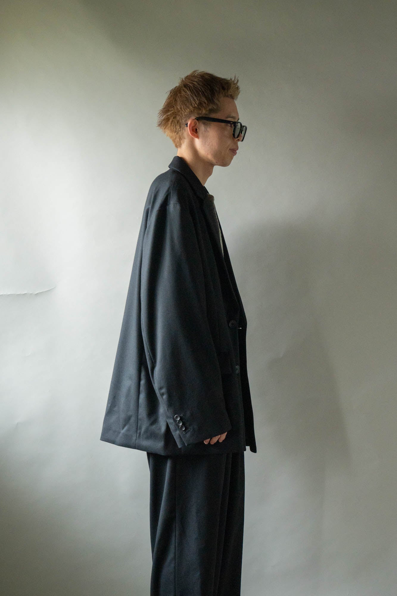 WOOL FLANNEL OVERSIZED SINGLE BREASTED JACKET(ST.1593)