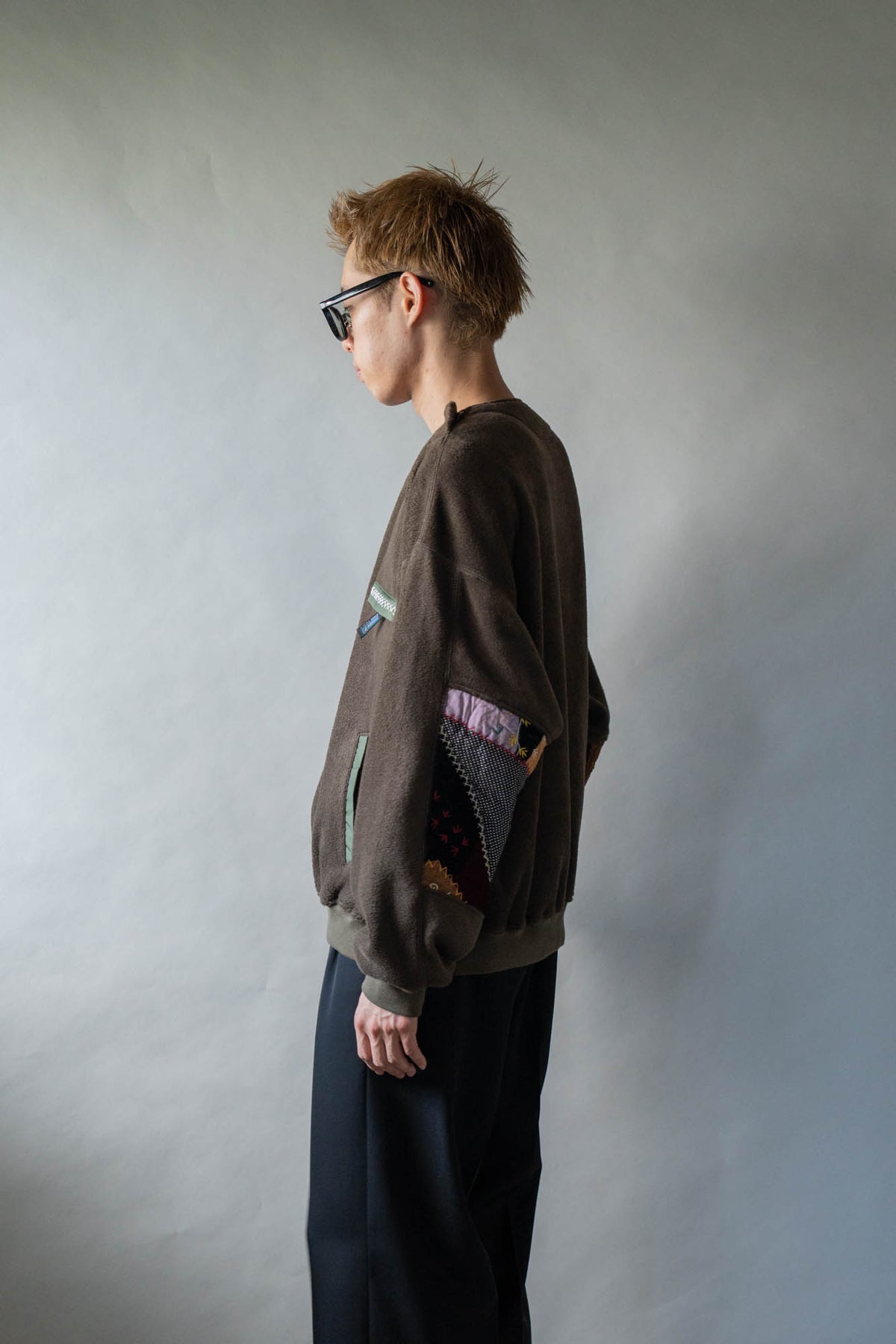 Quilt fleece pullover
