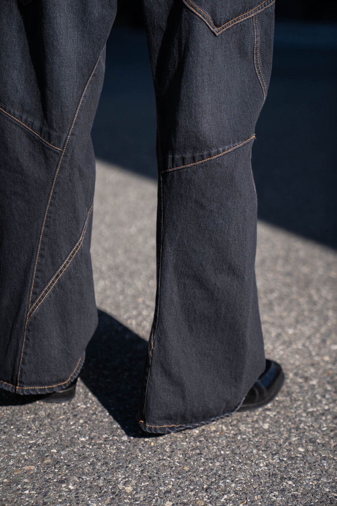 3D Cutting Denim Pants