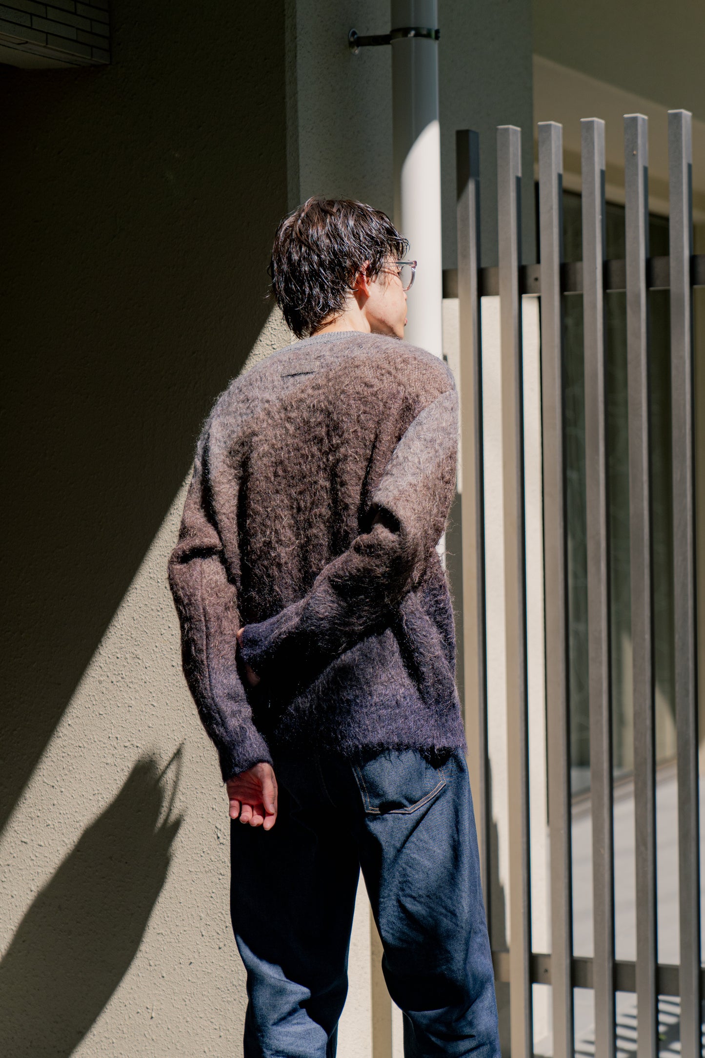 GRADATION MOHAIR KNIT LS