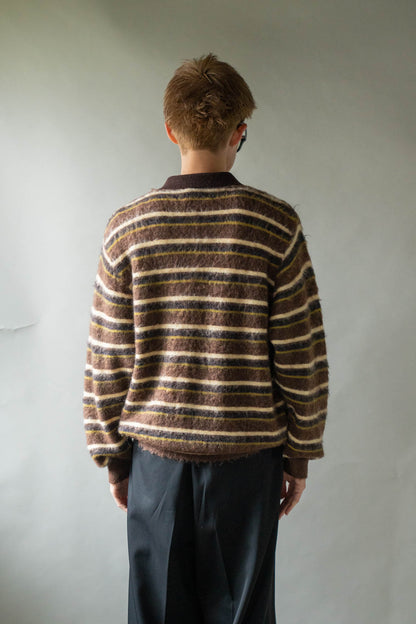 KID MOHAIR RIBBED KNIT POLO LS(ST.1647)