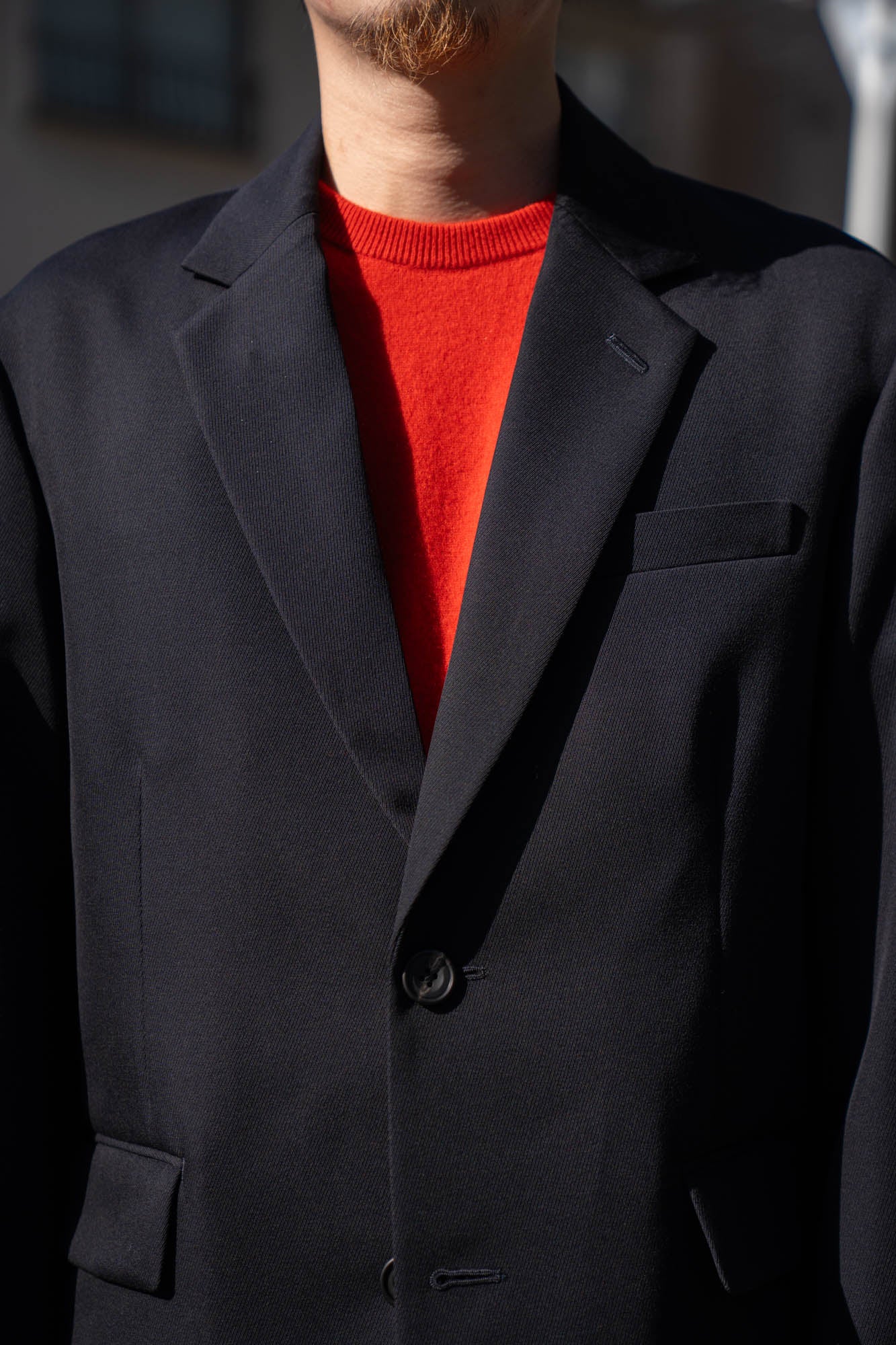 WOOL KERSEY OVERSIZED SINGLE BREASTED JACKET(ST.1413)