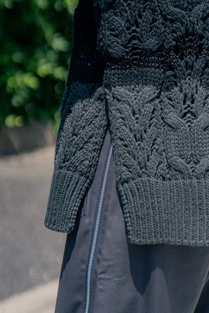 Wool cable knit sweater