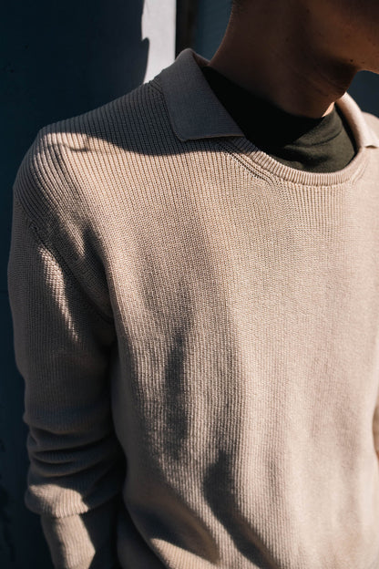 Roll Up Patched Knit in Marcerized Cotton