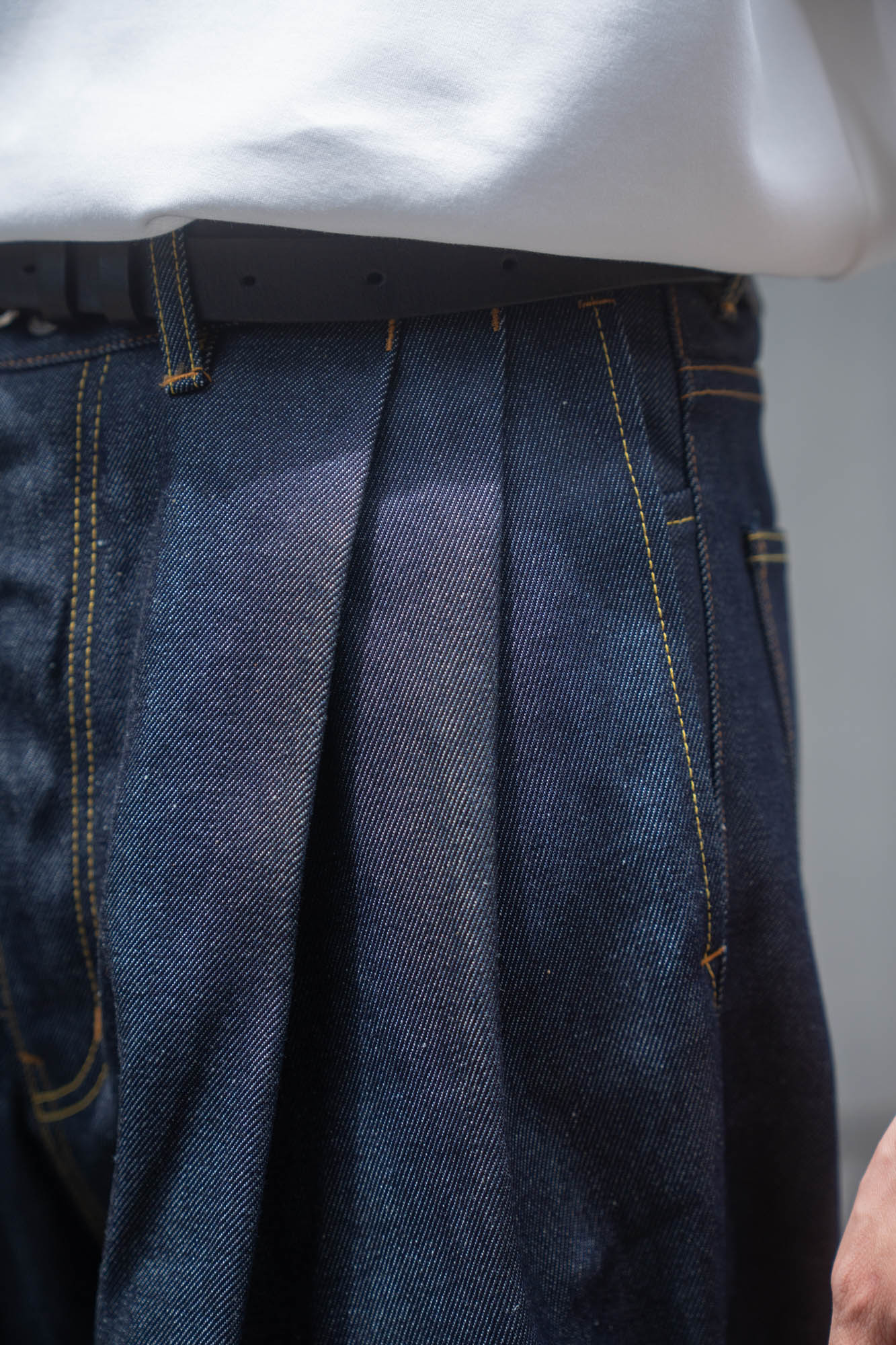 2TUCK WIDE DENIM PANTS -ENTASIS Mk-Ⅲ-