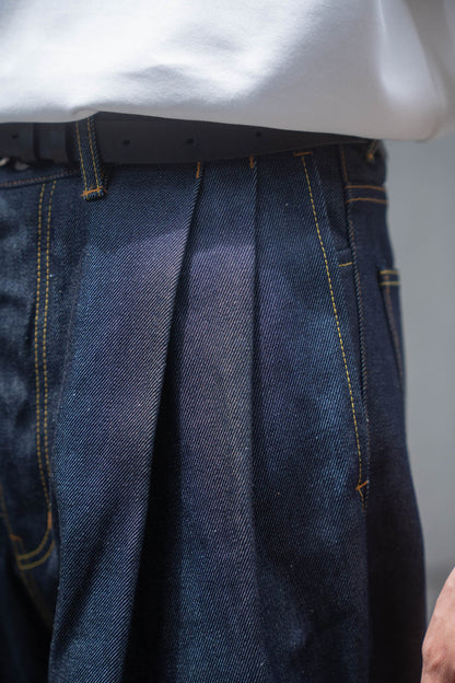 2TUCK WIDE DENIM PANTS -ENTASIS Mk-Ⅲ-