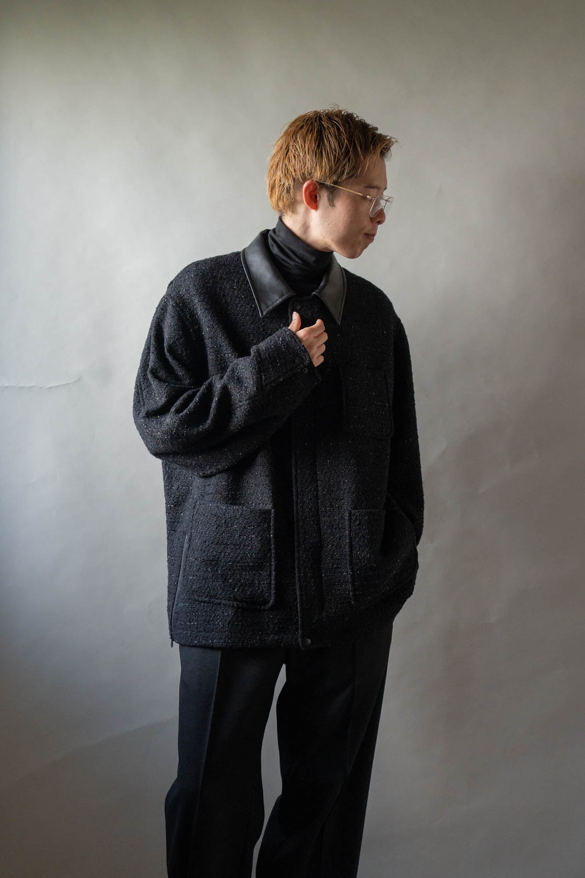 Wool tweed coverall