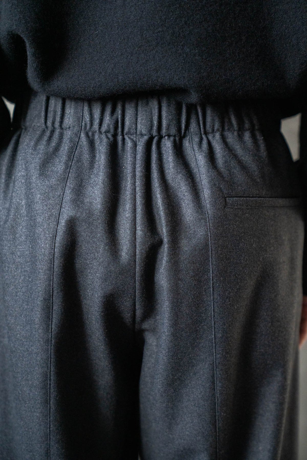 Drawstring Trousers in Wool Flannel