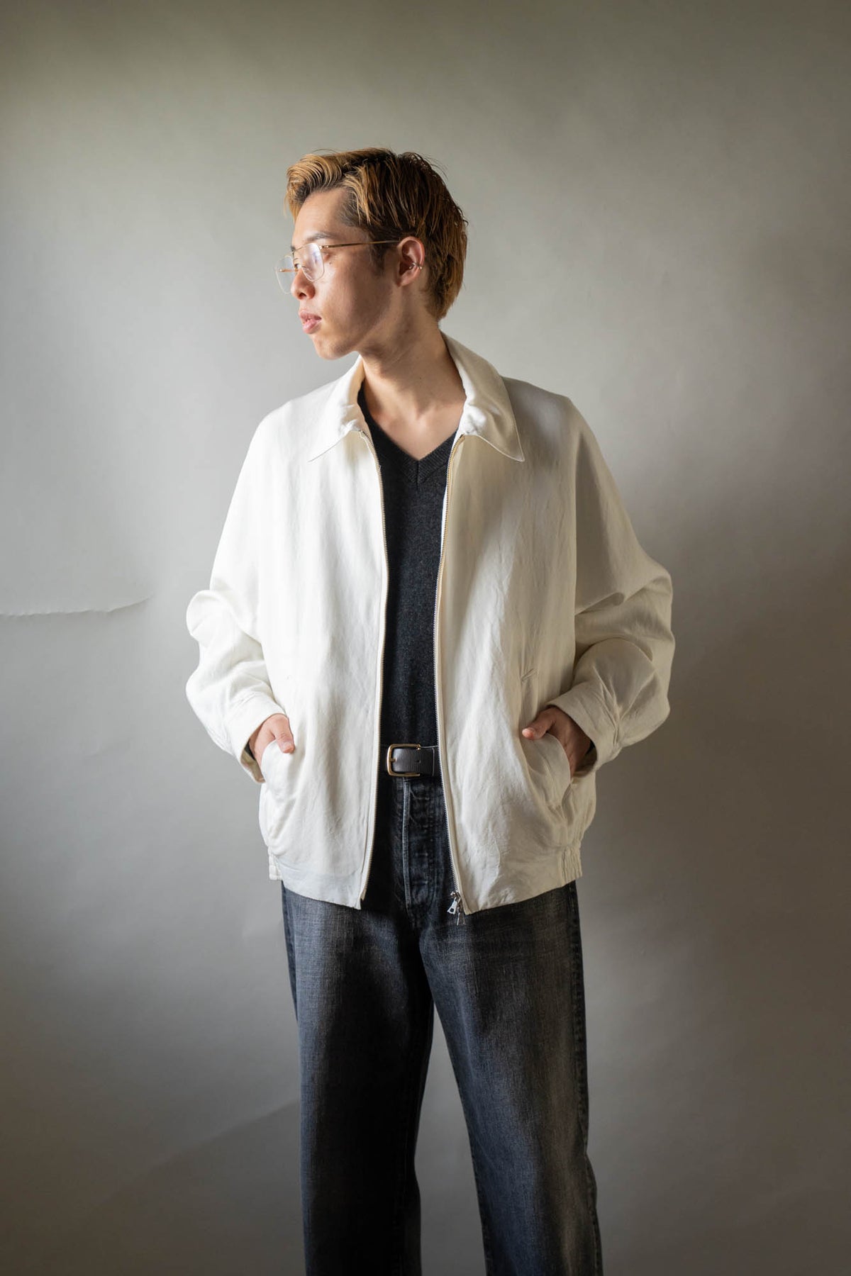 Washed Wool Silk Sports Jacket