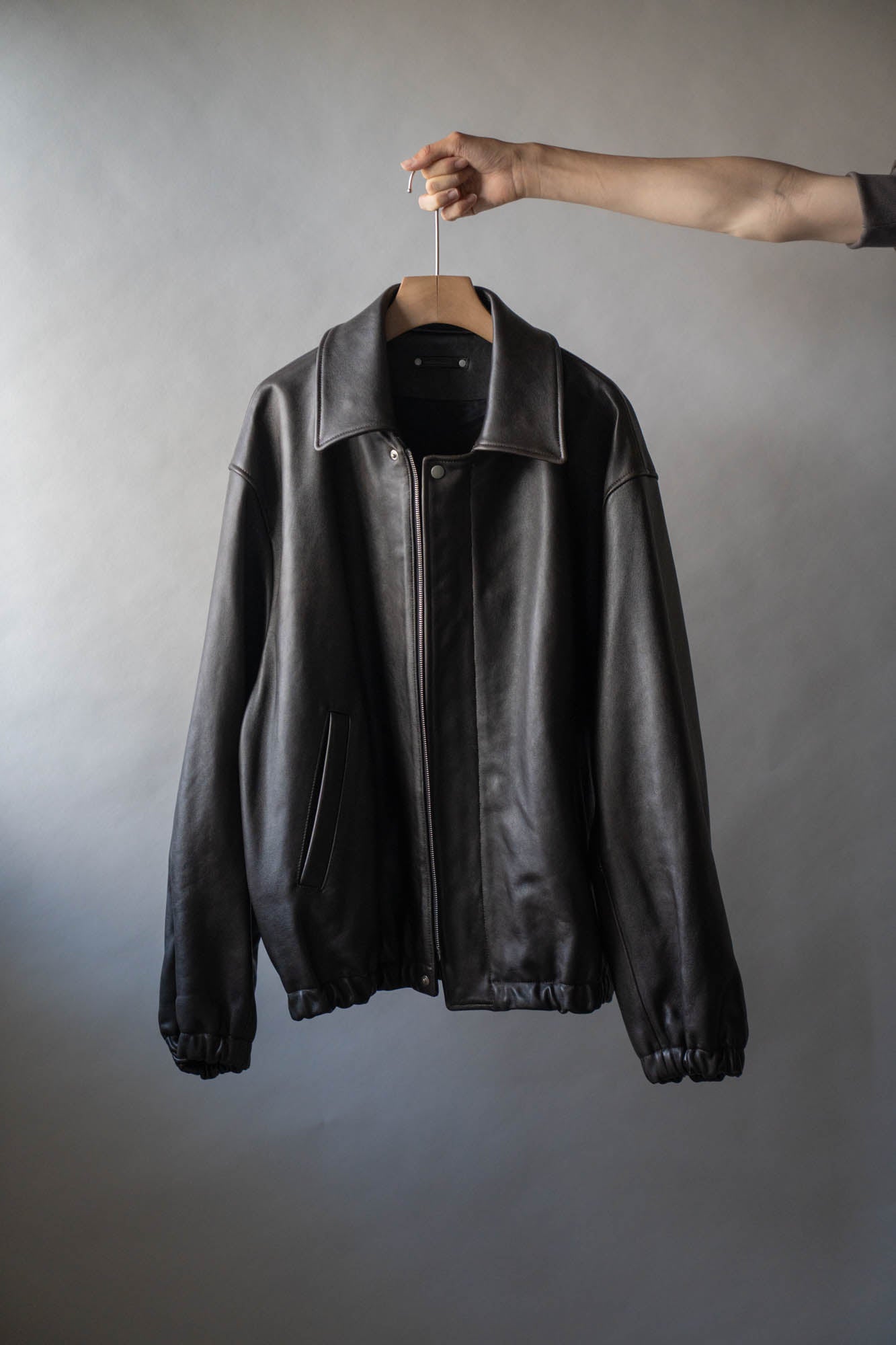 SHEEP LEATHER ZIP SHORT JACKET(ST.1555)