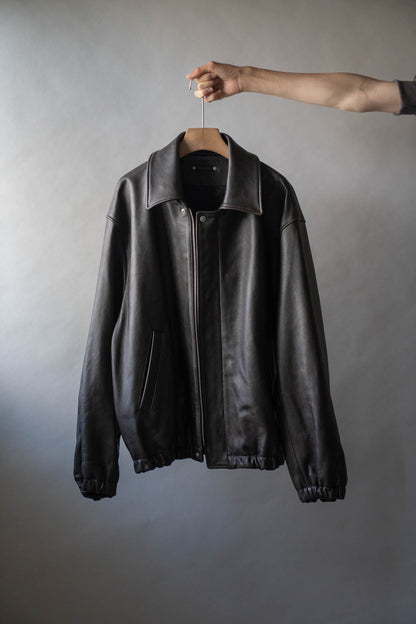 SHEEP LEATHER ZIP SHORT JACKET(ST.1555)