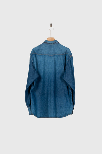 Hand-Embroidered Denim Shirt
