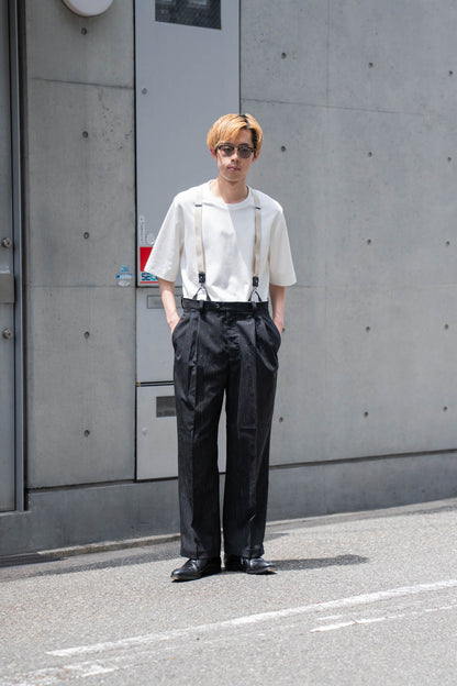 sign別注 Two-tuck trousers with suspenders