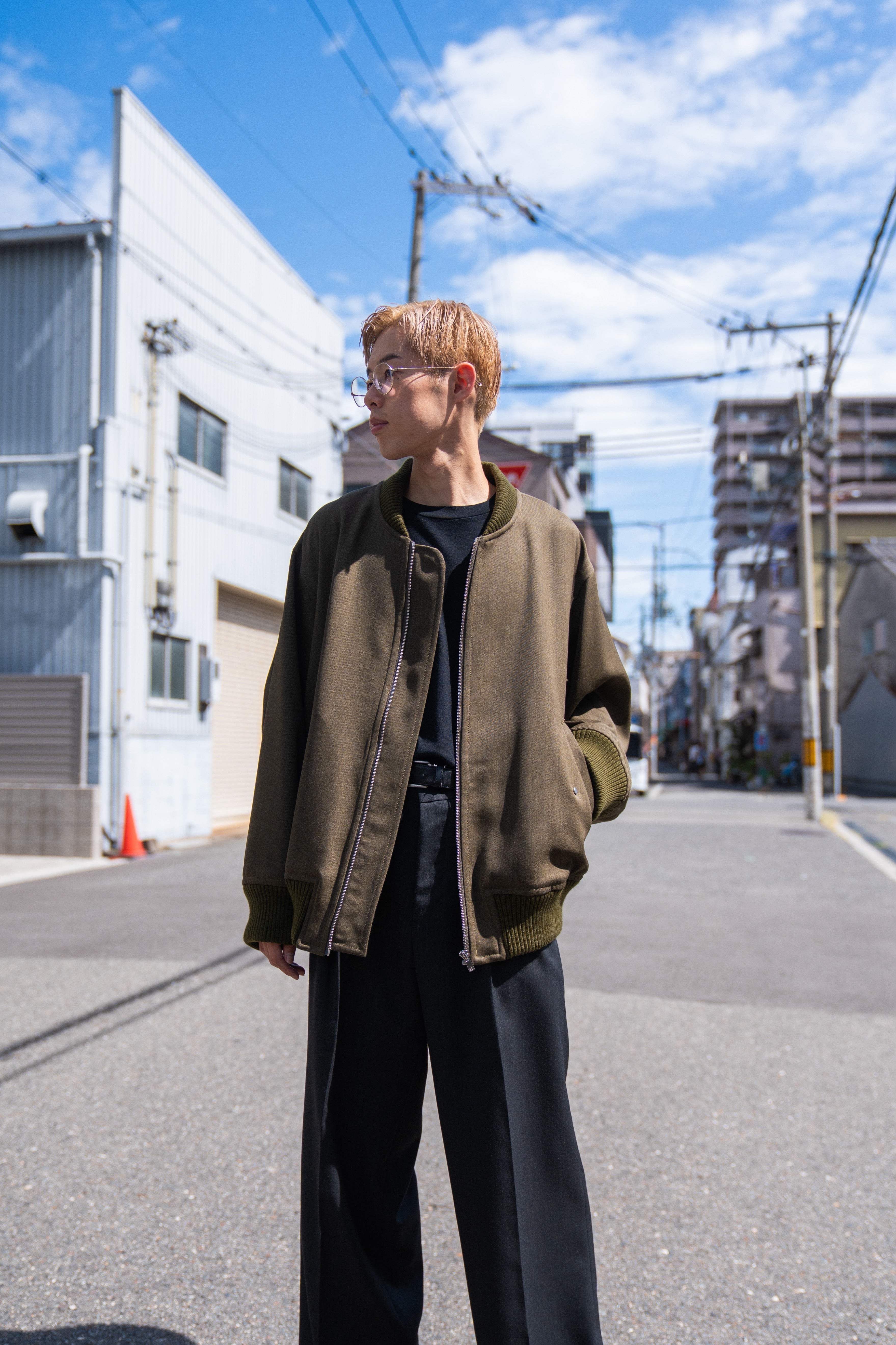 OVERCOAT（オーバーコート）- MA-1 BOMBER JACKET IN WOOL SERGE