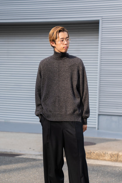 WOOL/ALPACA KNIT LOOSE TURTLE NECK PO(ST.1295)