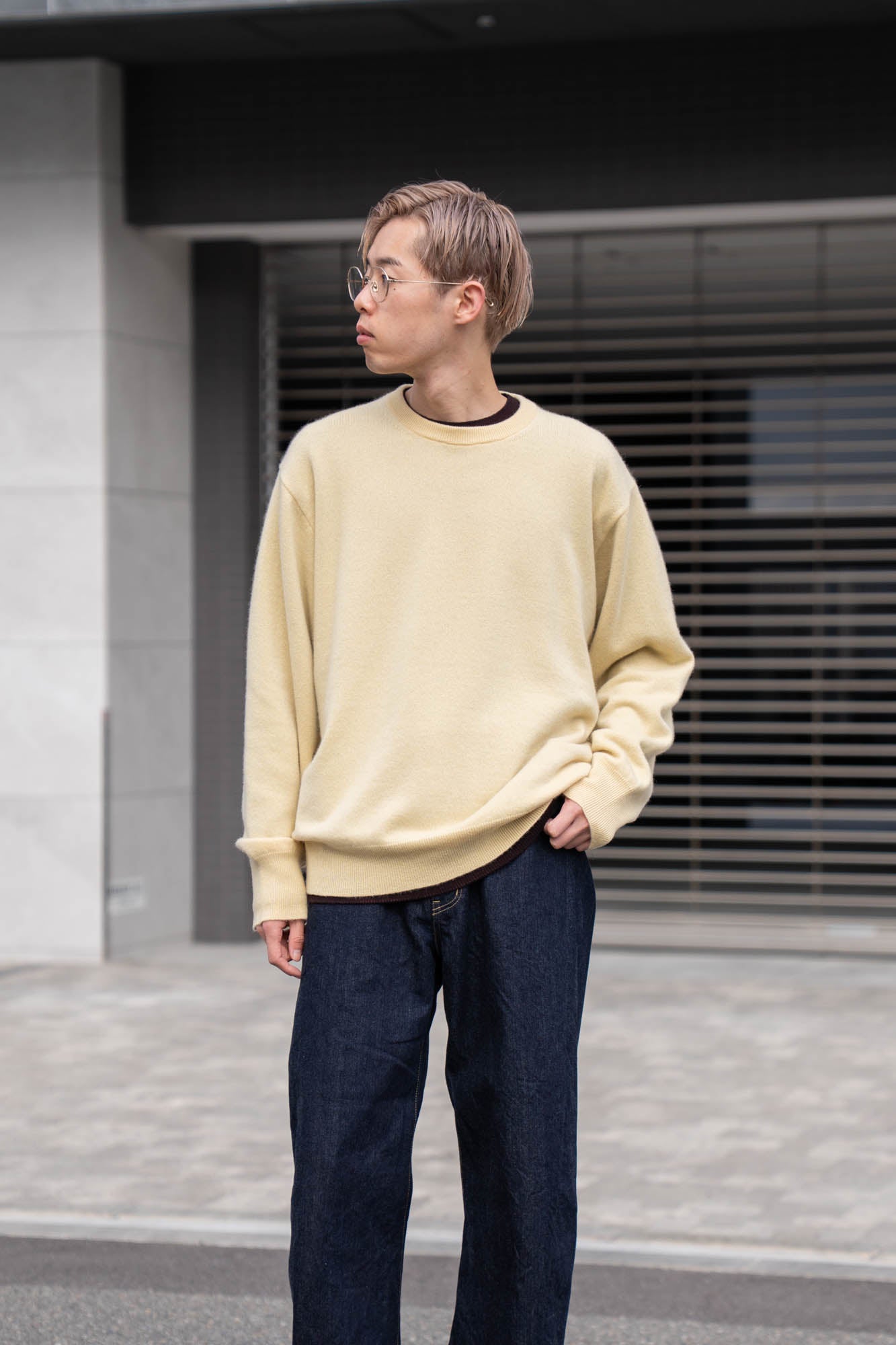 PURE CASHMERE KNIT CREW NECK LS(ST.1473)