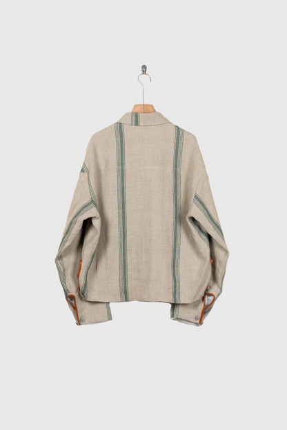FLLOWER SAK LINEN STRIPE JACKET