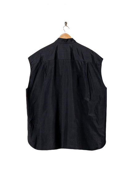 Silk taffeta sleeveless over shirt