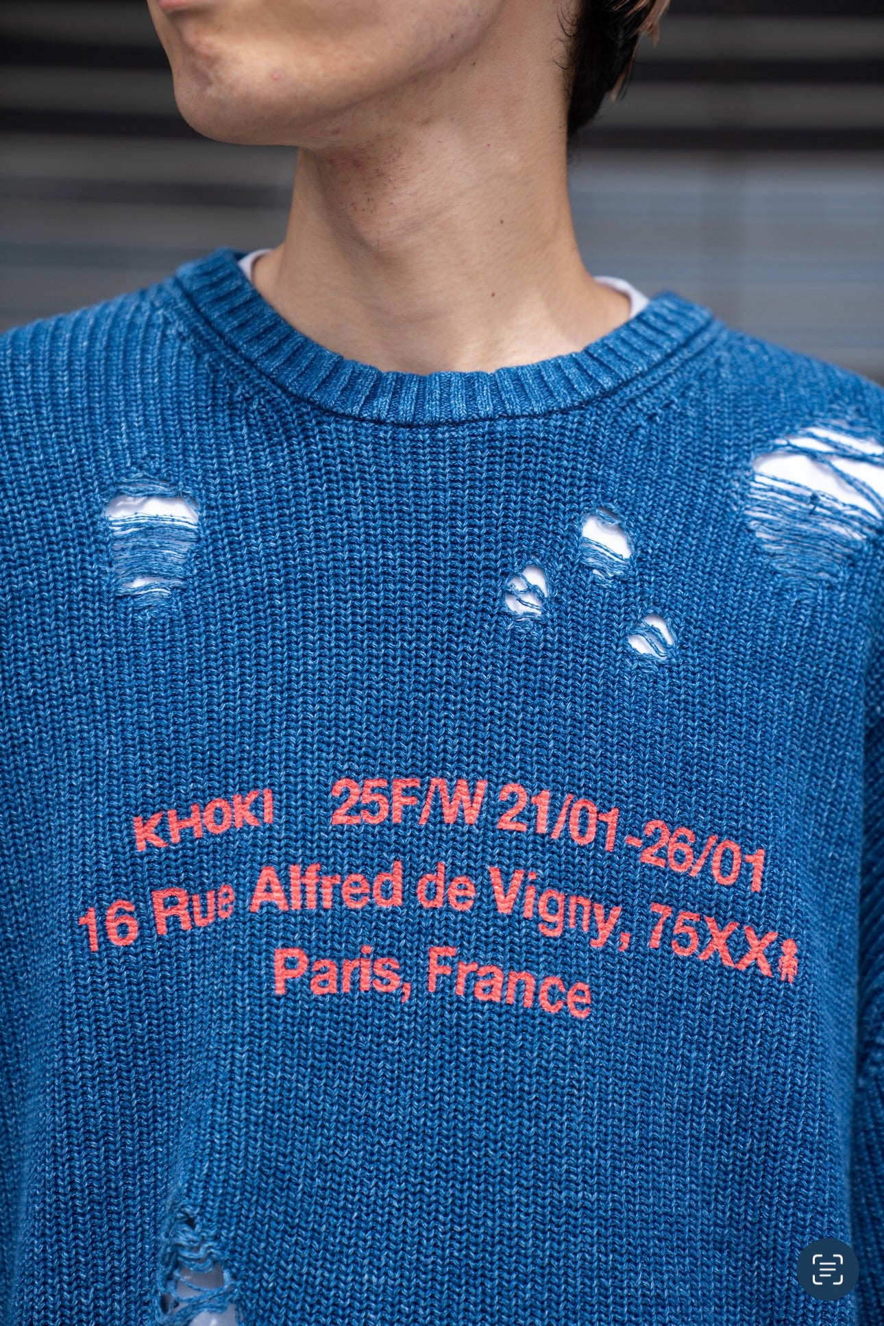 Indigo pullover knit