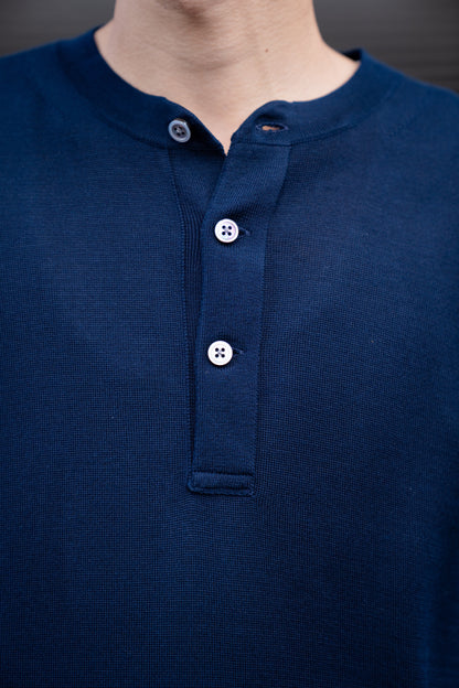 SILK HENLEY NECK PULL OVER / SLPO