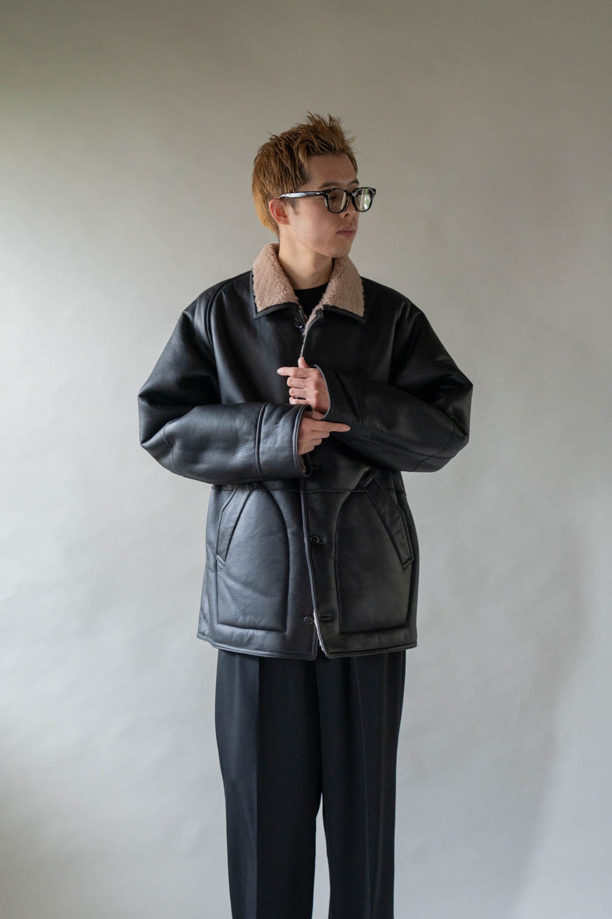 REVERSIBLE MOUTON BLOUSON