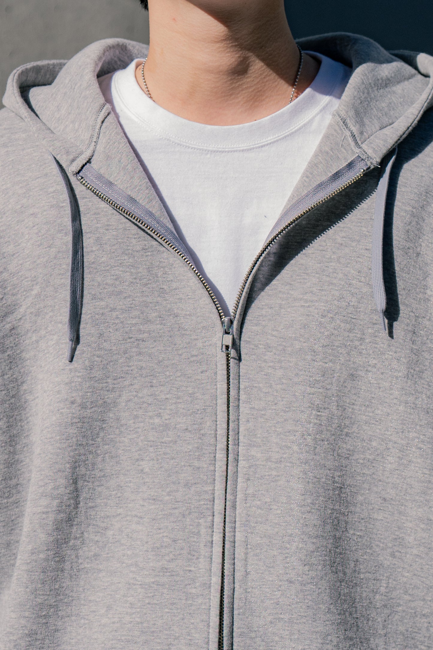 COTTON DOUBLE KNIT TUCKED ZIP HOODY (ST.1119)