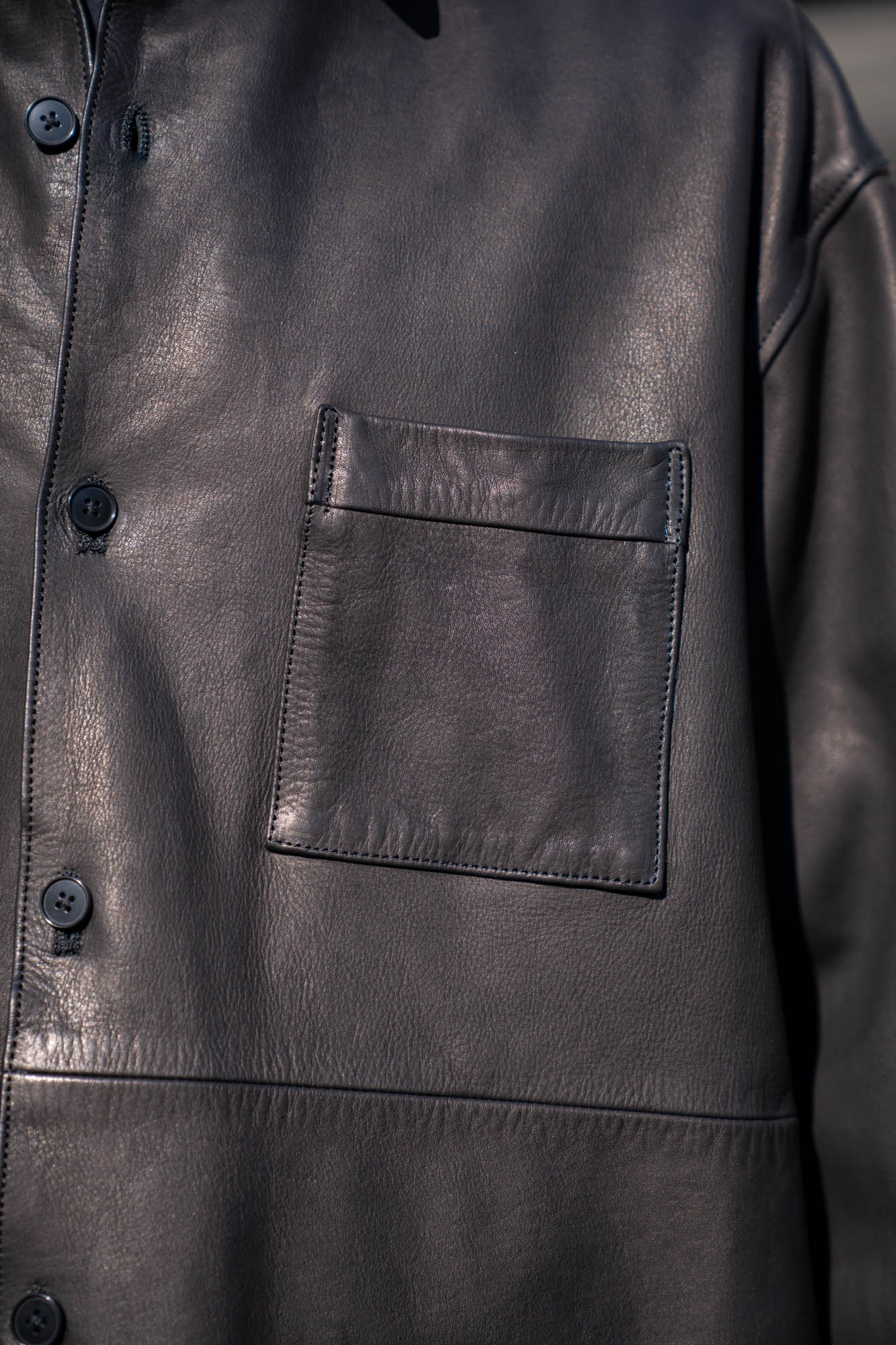 Cow Leather Wide Shirt