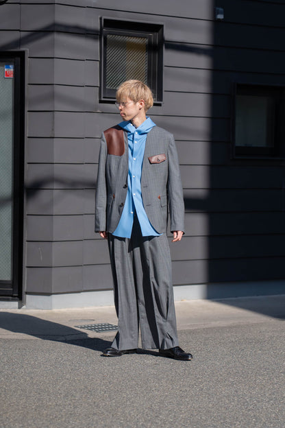 Pleated Stripe Summer Wool Pants