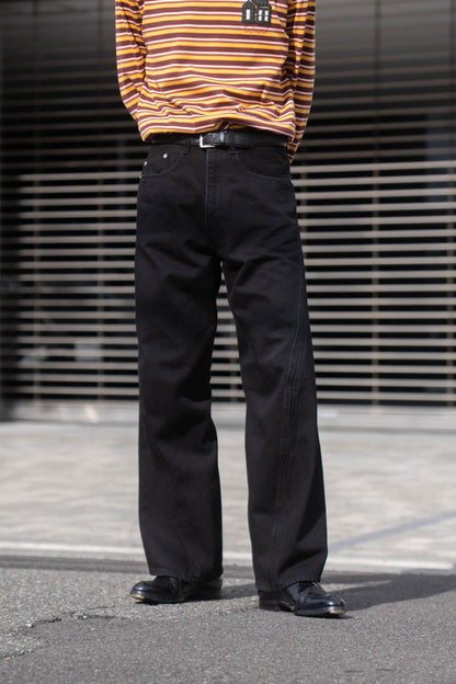 3D TWISTED WIDE LEG JEANS