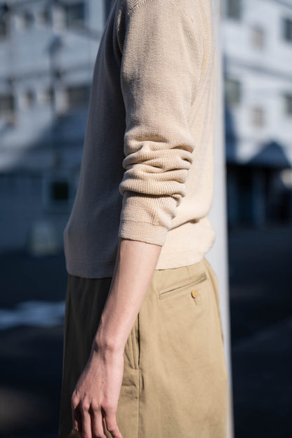 Roll Up Patched Knit in Marcerized Cotton