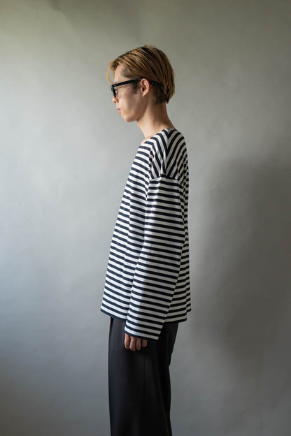 BORDER LONG T SHIRT