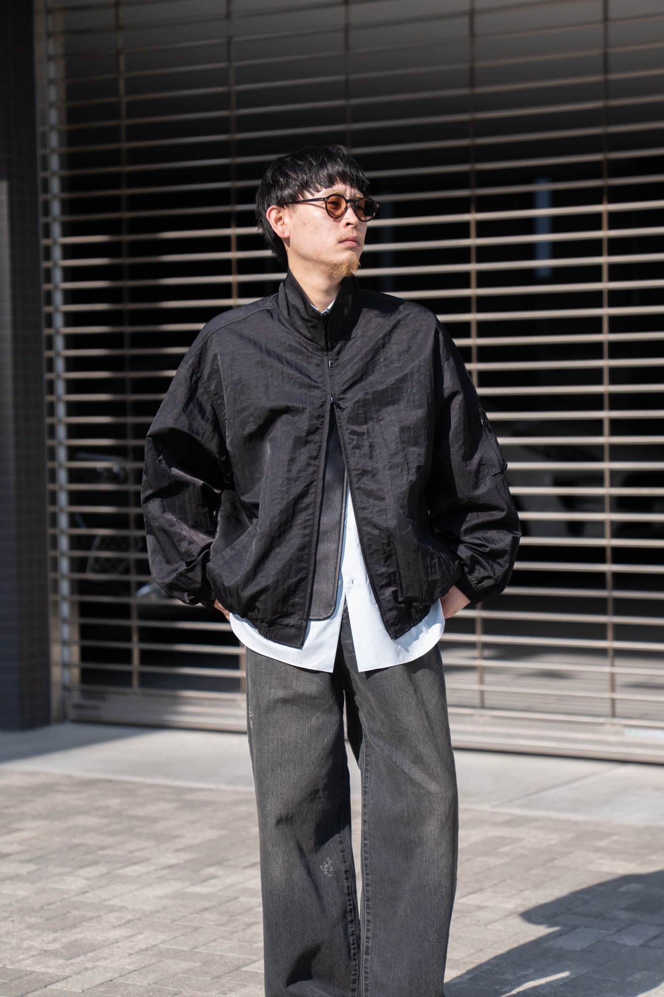 SHRUNK NYLON OVERSIZED FIGHT JACKET(ST.1386)