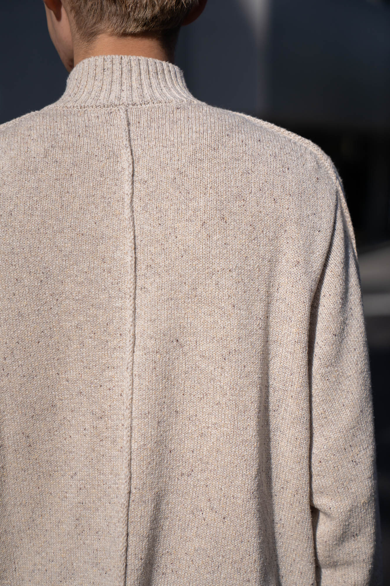 BOTTLE-NECK KNIT PULLOVER