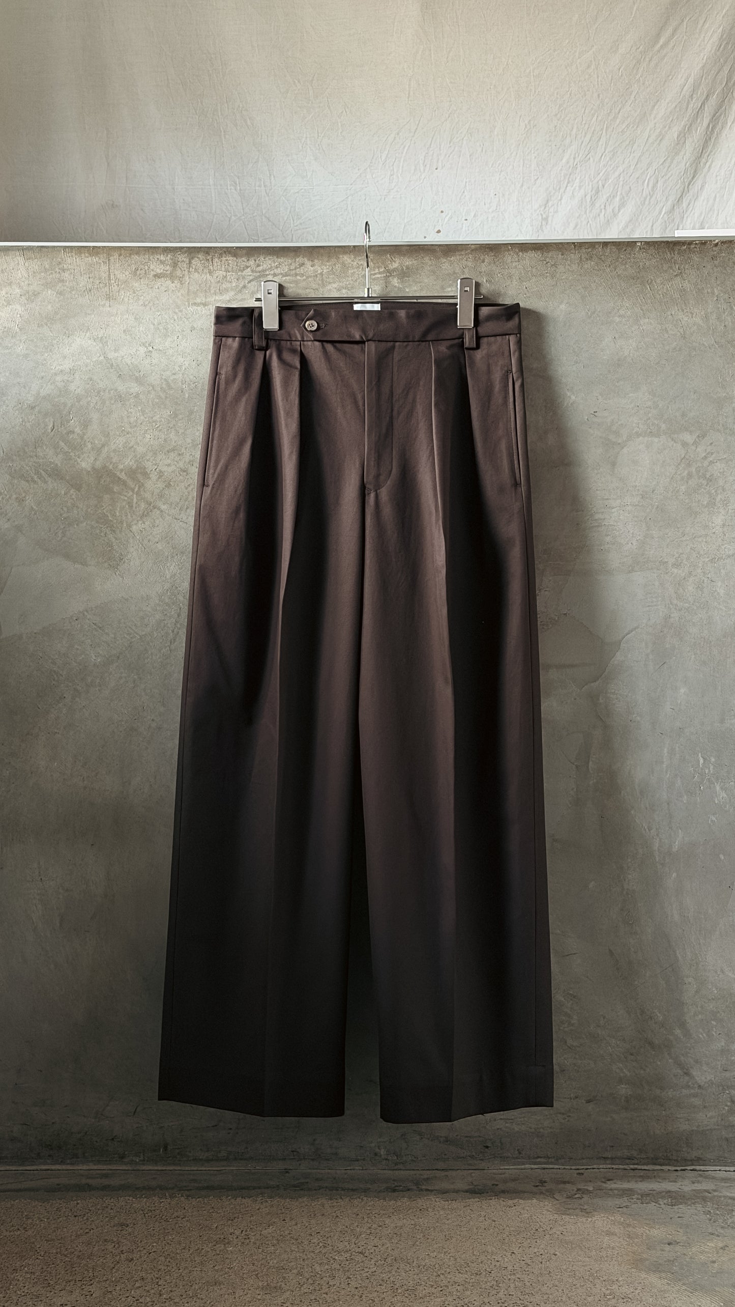COTTON GABA 2TUCK WIDE SLACKS