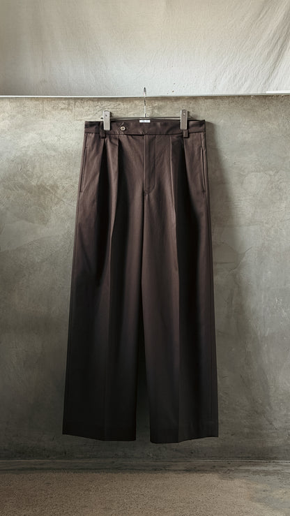 COTTON GABA 2TUCK WIDE SLACKS