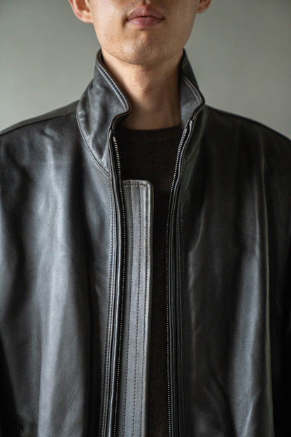 SHEEP LEATHER STAND COLLAR JACKET(ST.1553)