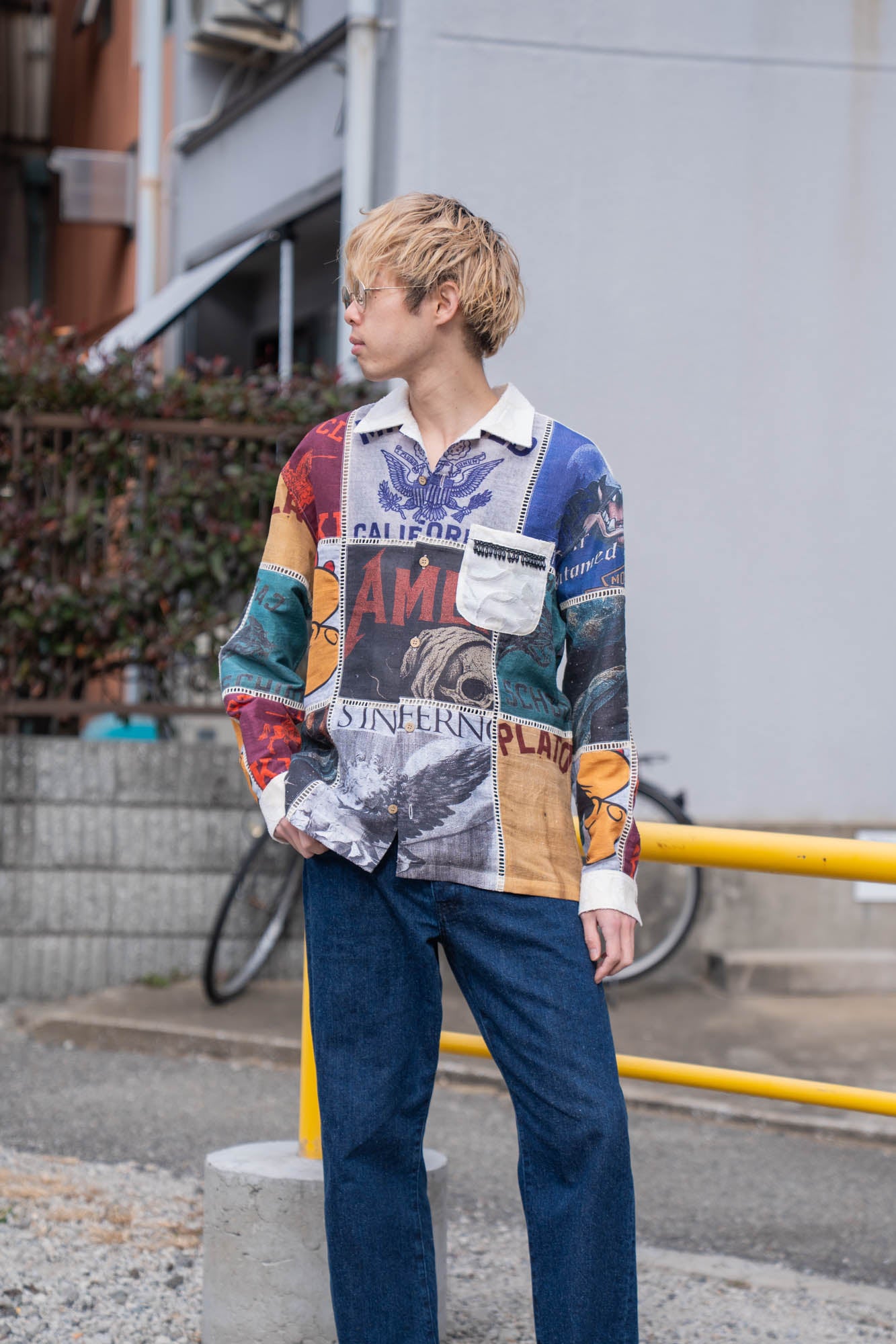 Patchworked Silk Shirt