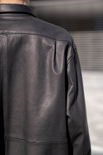 Cow Leather Wide Shirt