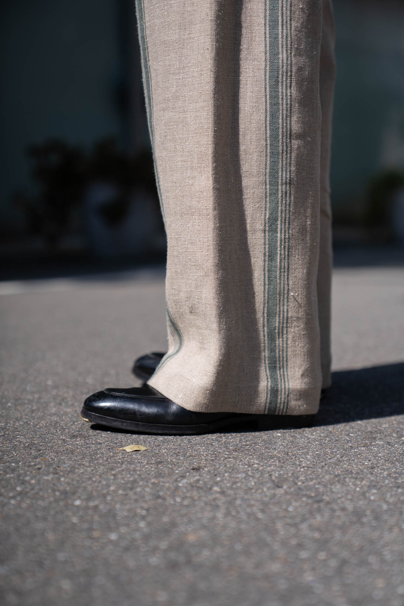 FLLOWER SAK LINEN STRIPE EASY PANTS