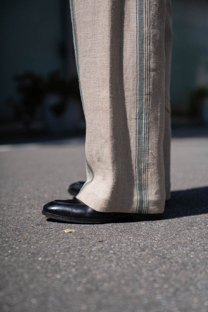 FLLOWER SAK LINEN STRIPE EASY PANTS