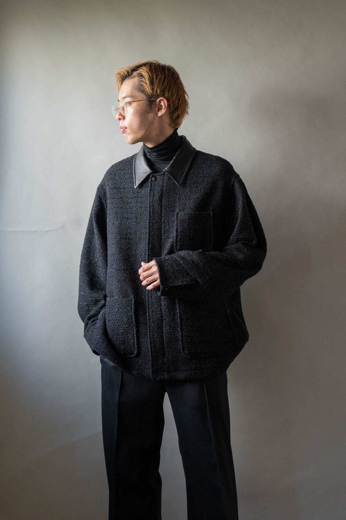 Wool tweed coverall