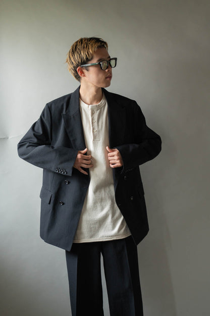 Wool Gabardine Double-Breasted Jacket