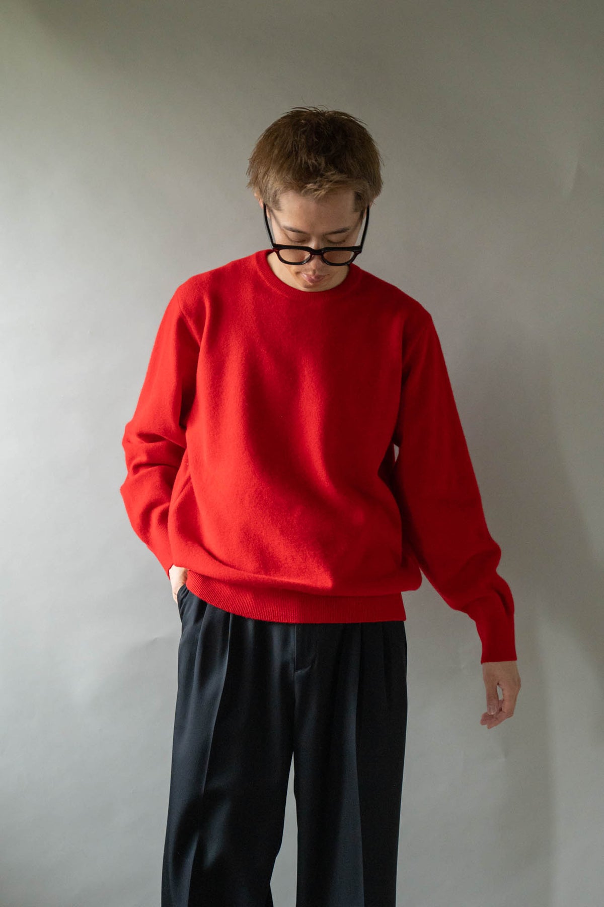 EXTRA FINE WOOL KNIT CREW NECK LS(ST.1634)