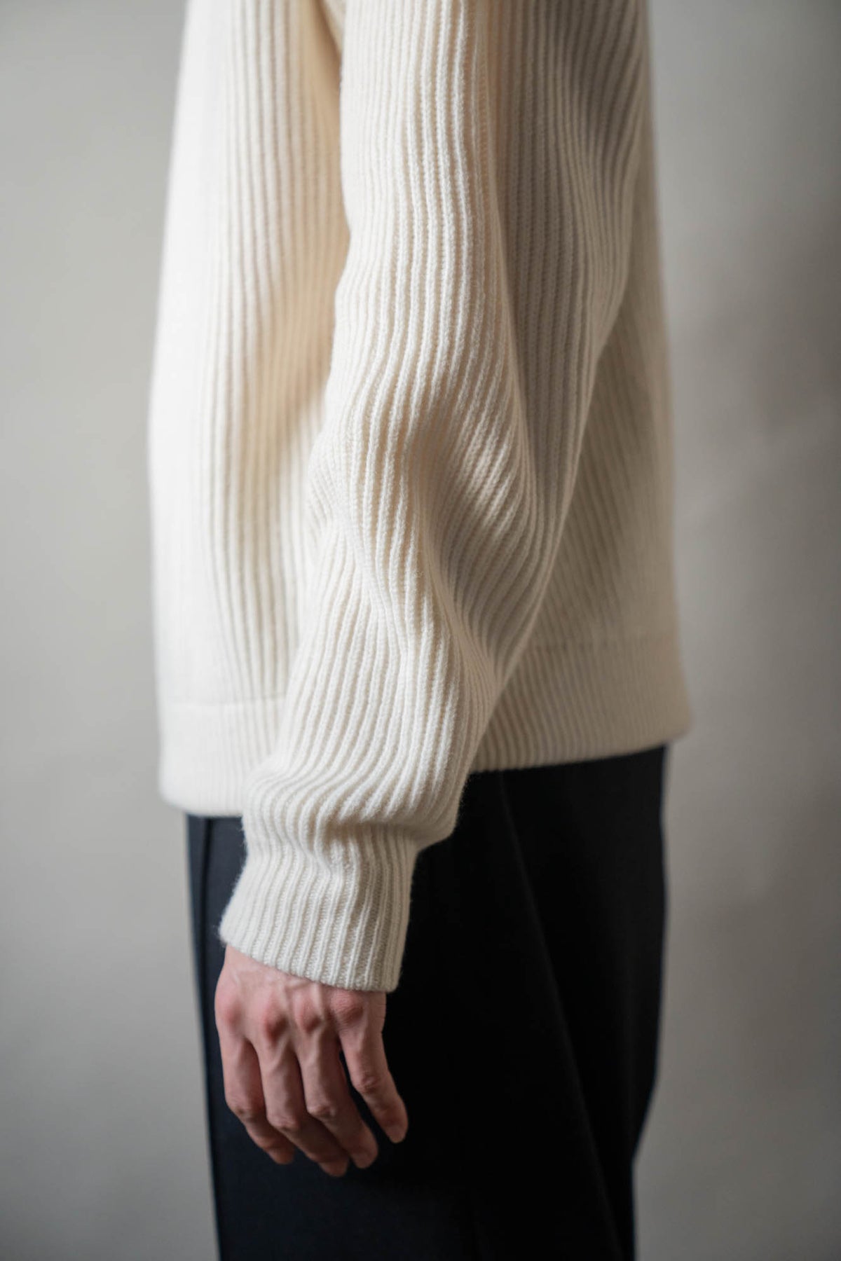 HALF ZIP RIBBED JUMPER
