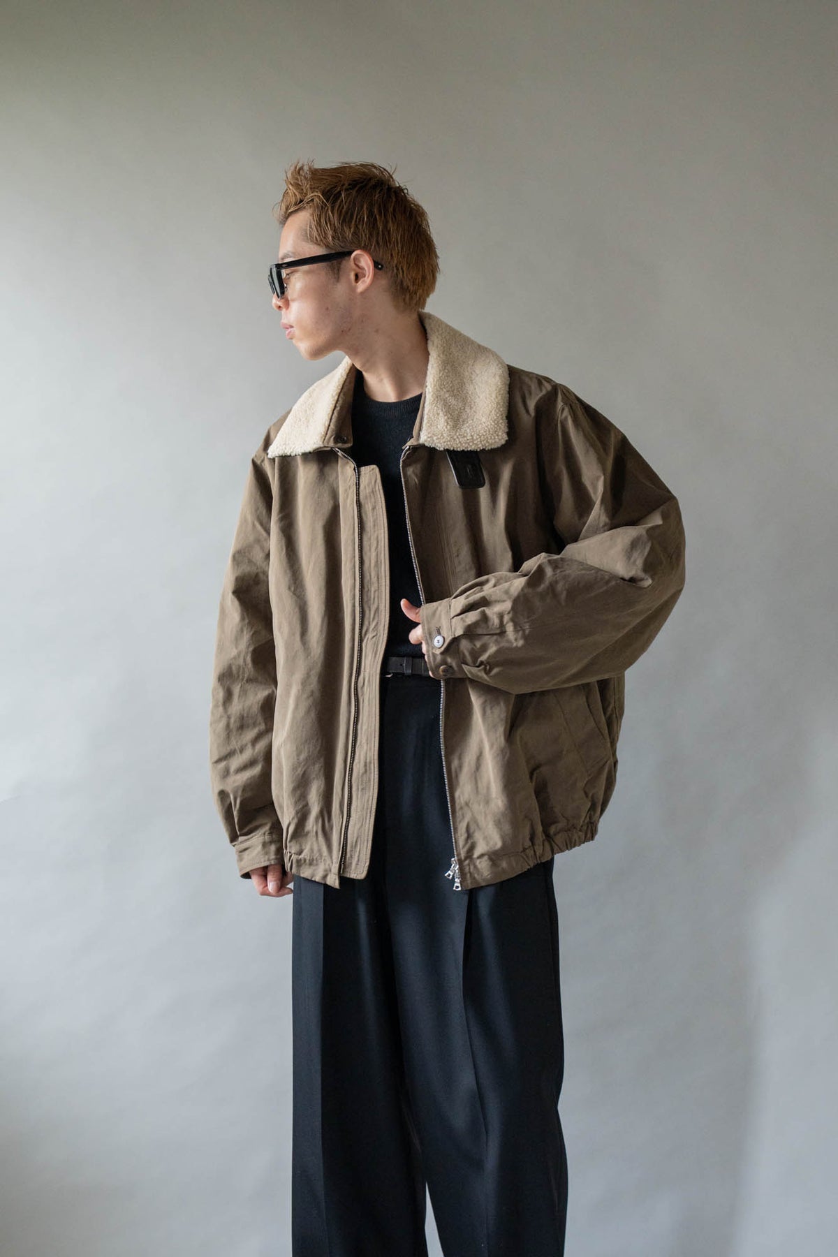 DETATCHABLE COLLAR RESIN-FINISH COTTON JACKET(ST.1576)