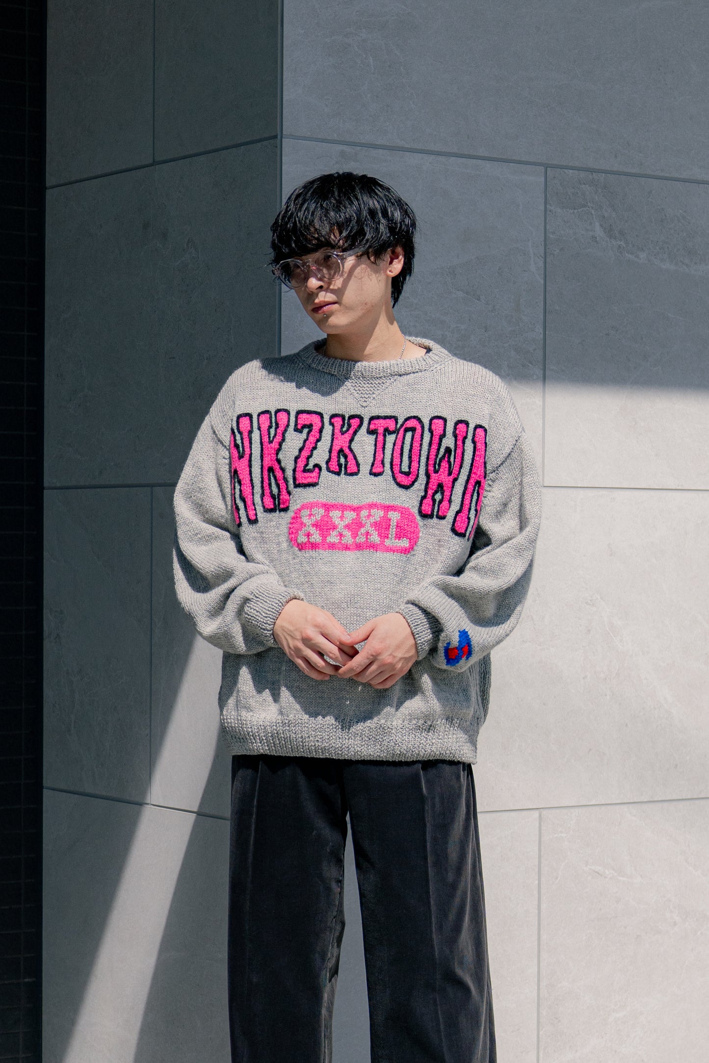 sign 別注 HAND KNIT COLLEGE SWEATER