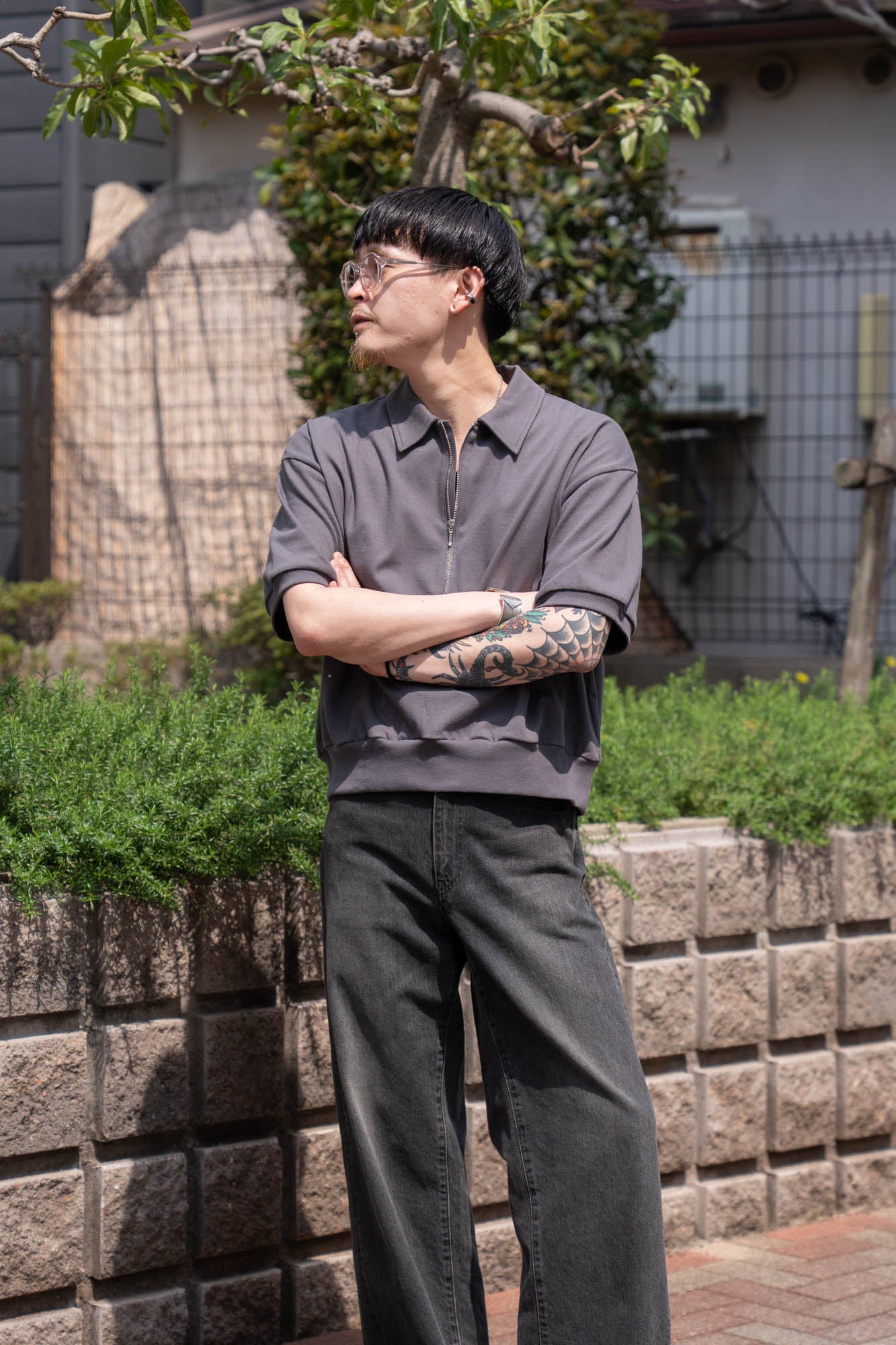 HALF ZIP JERSEY SHORT SLEEVE