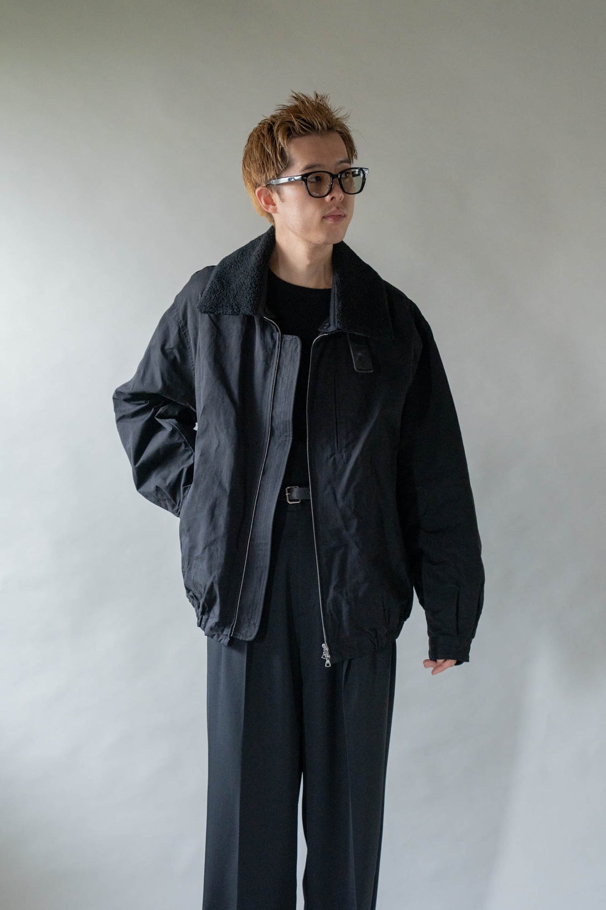 DETATCHABLE COLLAR RESIN-FINISH COTTON JACKET(ST.1576)