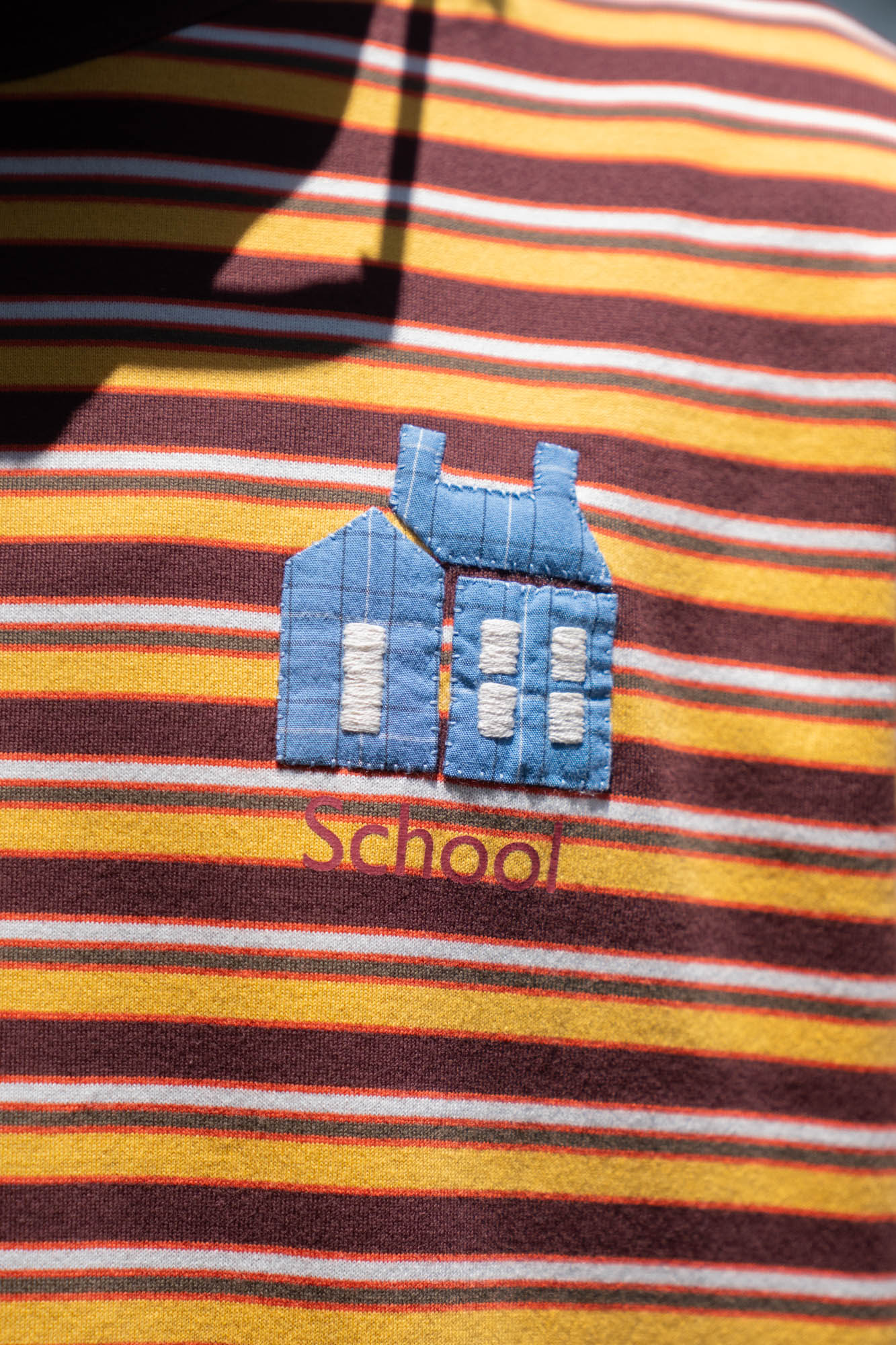 Hand-Embroidered Stripe T-Shirt