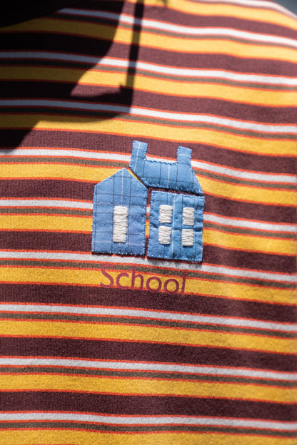 Hand-Embroidered Stripe T-Shirt